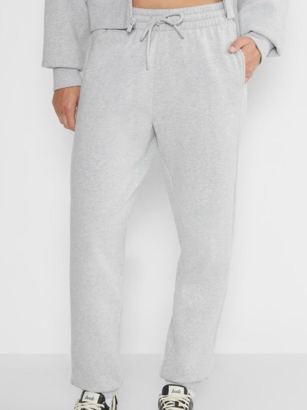 Aritzia Light Gray Drawstring Track Pants